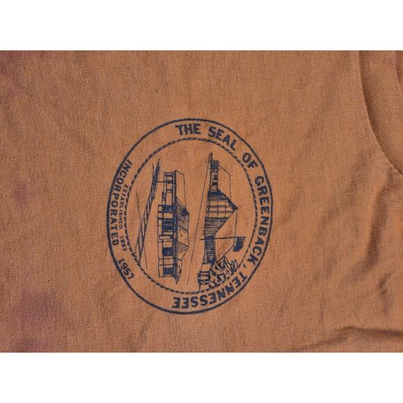 Vintage 80s The Seal Of Greenback Tennessee Shirt Distressed Medium - Picture 5 of 6